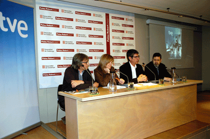 Moment de la presentació del documental de Pertegaz, al Palau Robert
