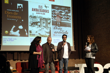 Care Santos, Albert Villaró i Vicenç Pagés, van parlar dels seus nous llibres, que seran de ben segur algunes de les grans atraccions d'aquest Sant Jordi. 