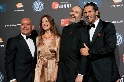 Kike Sarasola, Raquel Sánchez Silva, Miguel Bosé y Oscar Higares