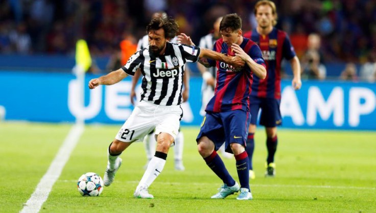 Pirlo i Messi, en una acció de la final de la Lliga de Campions. Foto - Premsa F. C. Barcelona.
