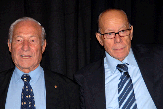 Justo Tejada amb Luis Suárez, amb qui va jugar la final de Berna.